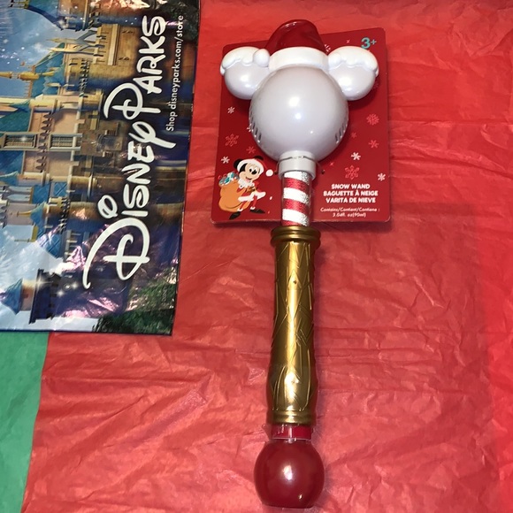 DISNEY PARKS EXCLUSIVE HOLIDAY SANTA MICKEY MOUSE LIGHT UP SNOW WAND - Picture 1 of 9
